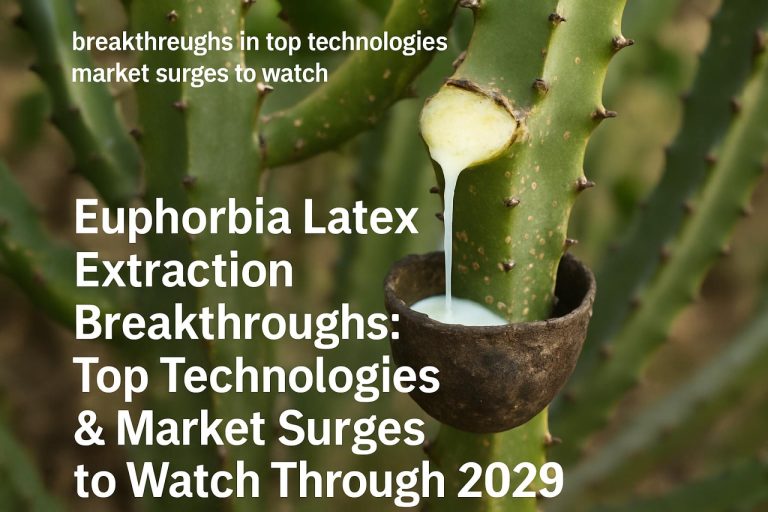 Prielom v extrakcii latexu z eufórie: Najlepšie technológie a trhové vzostupy, ktoré treba sledovať do roku 2029 (2025)